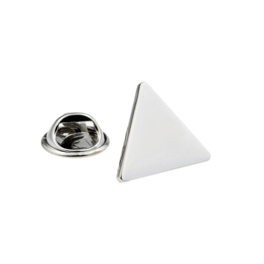Plain Silver Triangle Lapel Pin Badge (engraving or doming available)