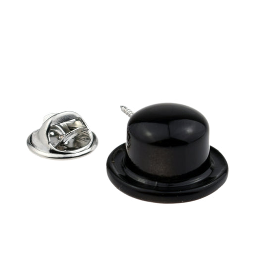 Black Bowler Hat Design Lapel Pin Badge