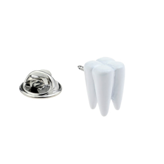 White Extracted Tooth Lapel Pin Badge