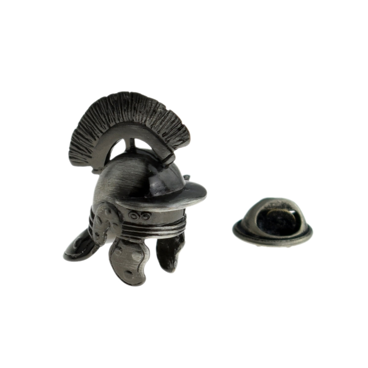 Roman Helmet with Plume Antique Finish Lapel Pin Badge