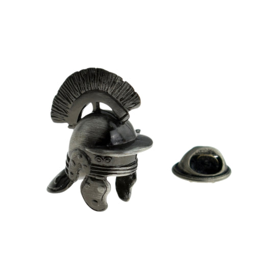 Roman Helmet with Plume Antique Finish Lapel Pin Badge