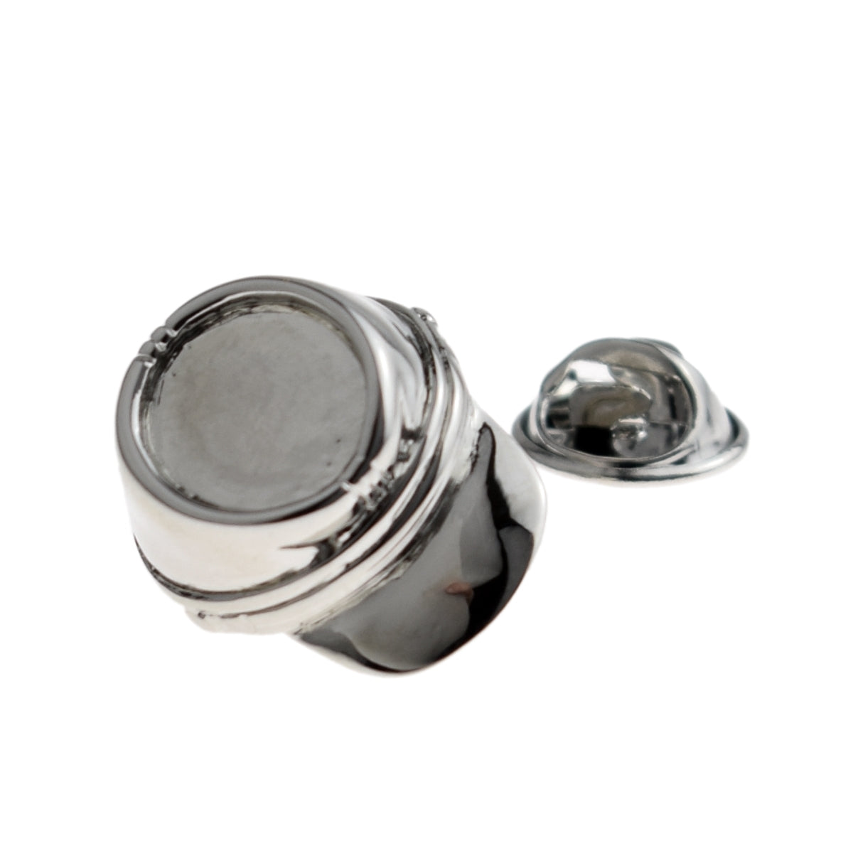 Rhodium Plated Kepi Hat Design Lapel Pin Badge