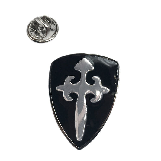 Black Medieval Shield Knights Lapel Pin Badge