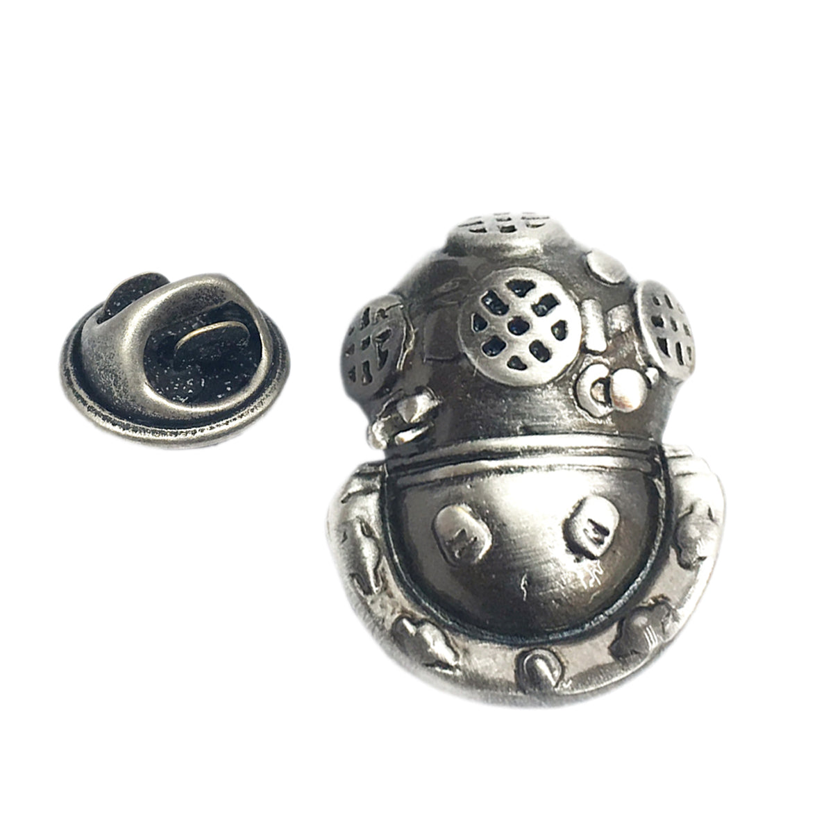 Antique Finish Deep Sea Divers Helmet Lapel Pin Badge