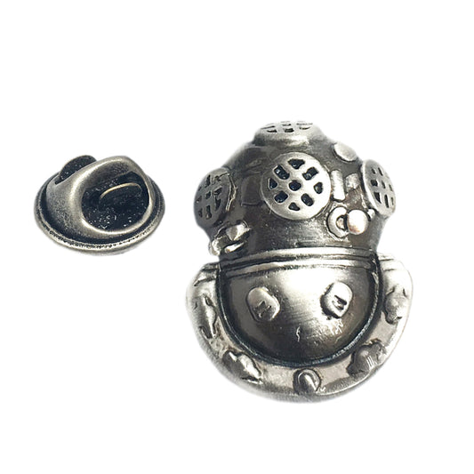 Antique Finish Deep Sea Divers Helmet Lapel Pin Badge