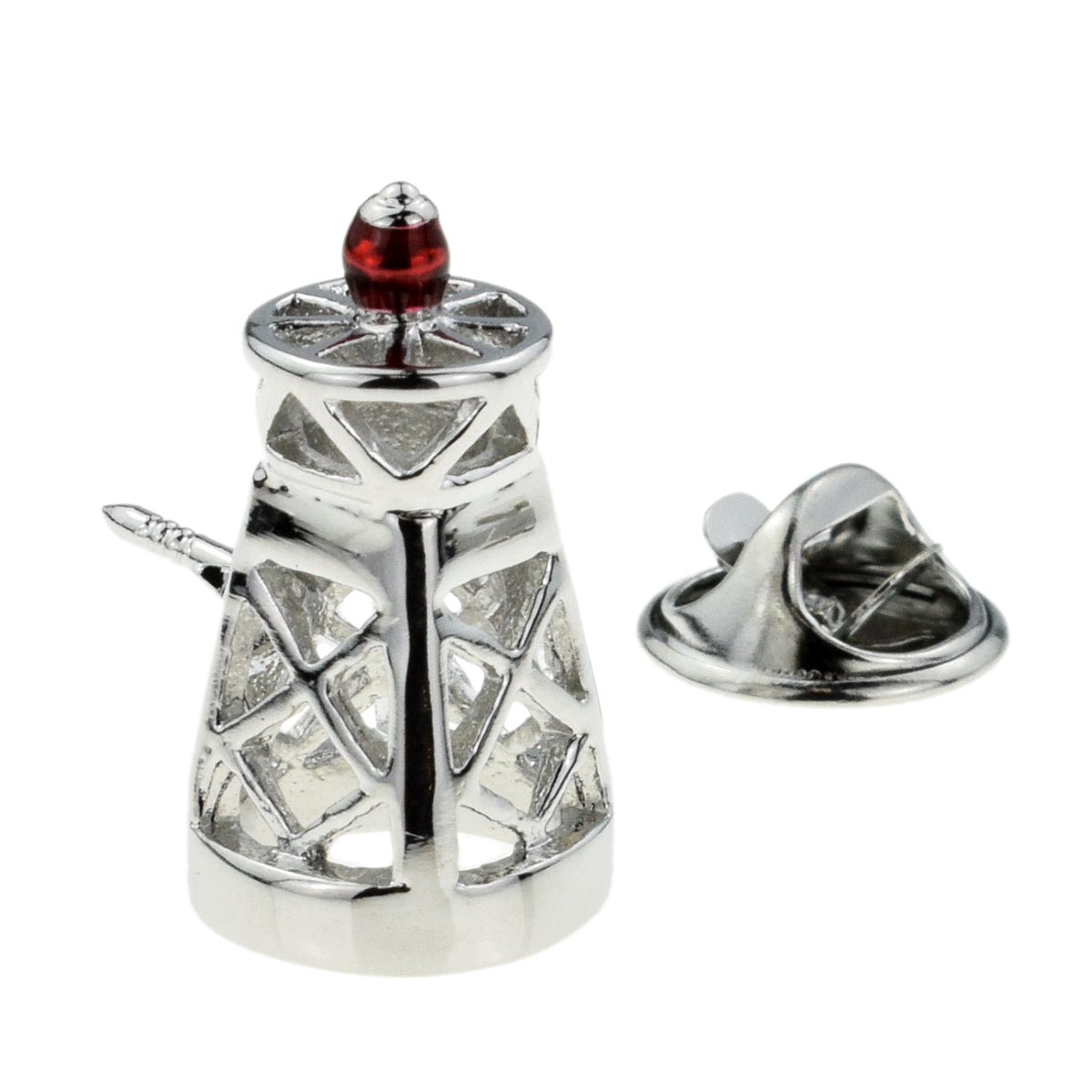 Maritime Buoy with Red Light  Lapel Pin Badge