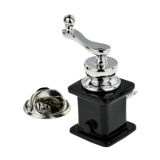 Coffee Grinder Style Lapel Pin Badge