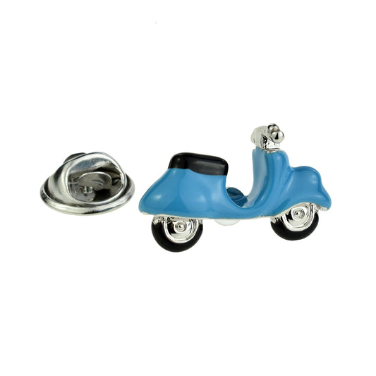 Blue Scooter Design Lapel Pin Badge