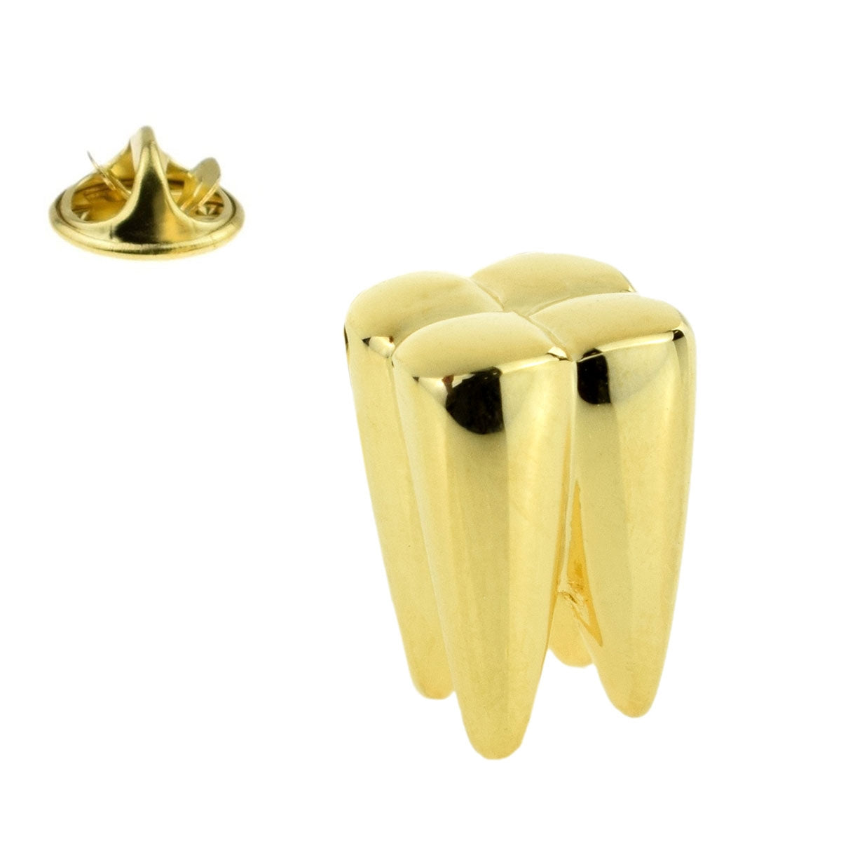 Gold Plated Extracted Tooth Design Lapel Pin Badge
