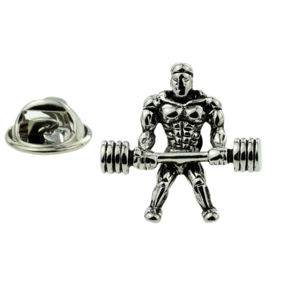 Weight Lifter Lapel Pin Badge