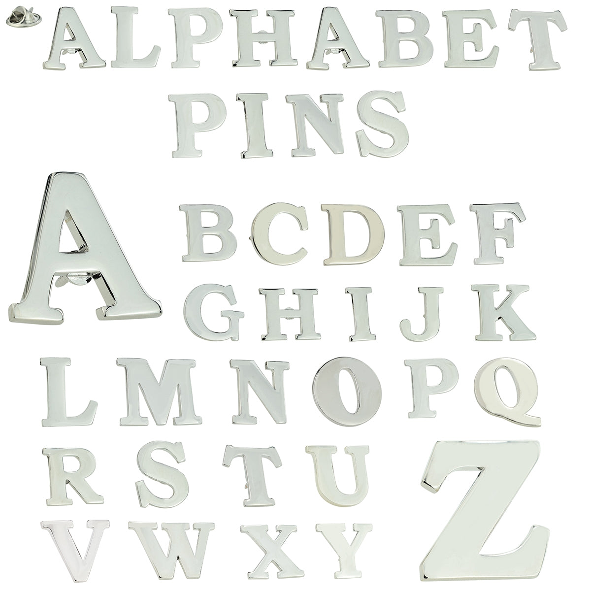 Monogram Alphabet Letters Lapel Pin Badge