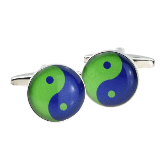 Green & Blue Yin & Yang Cufflinks | Ashton and Finch