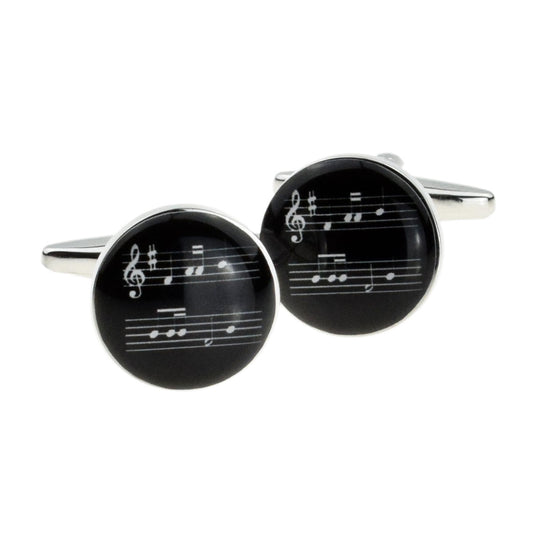 Black Music Sheet & Treble Clef Cufflinks | Ashton and Finch