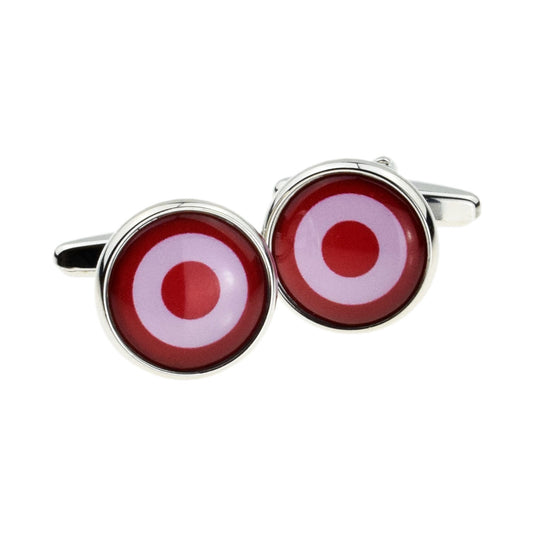 Shades of Red & Pink Roundel Cufflinks | Ashton and Finch