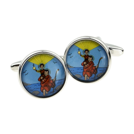 St Christopher Design Cufflinks | Ashton and Finch