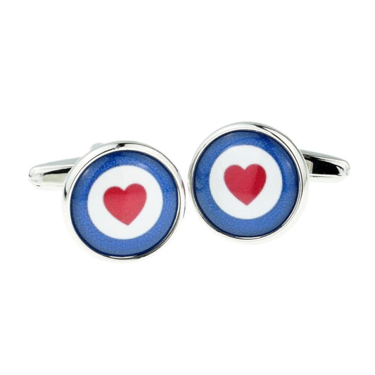 Heart Centre Roundel Design Cufflinks | Ashton and Finch