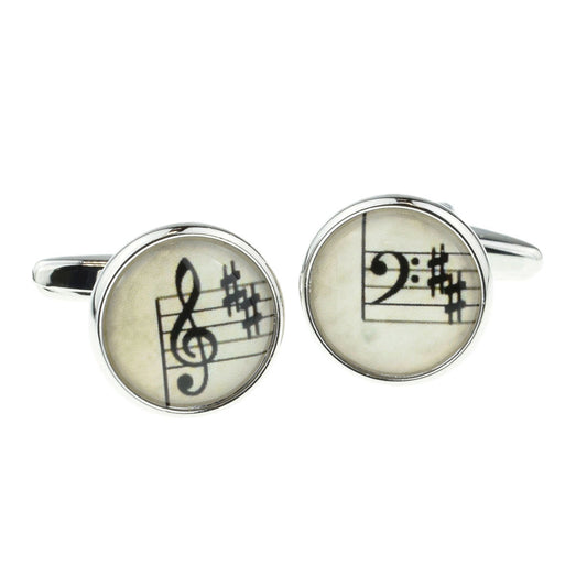 Treble & Bass Clef Sheet Music Cufflinks | Ashton and Finch