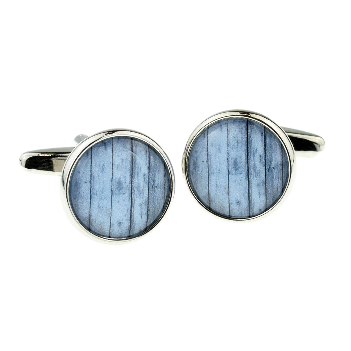 Nautical Driftwood Blue Wood Design Cufflinks | Ashton and Finch