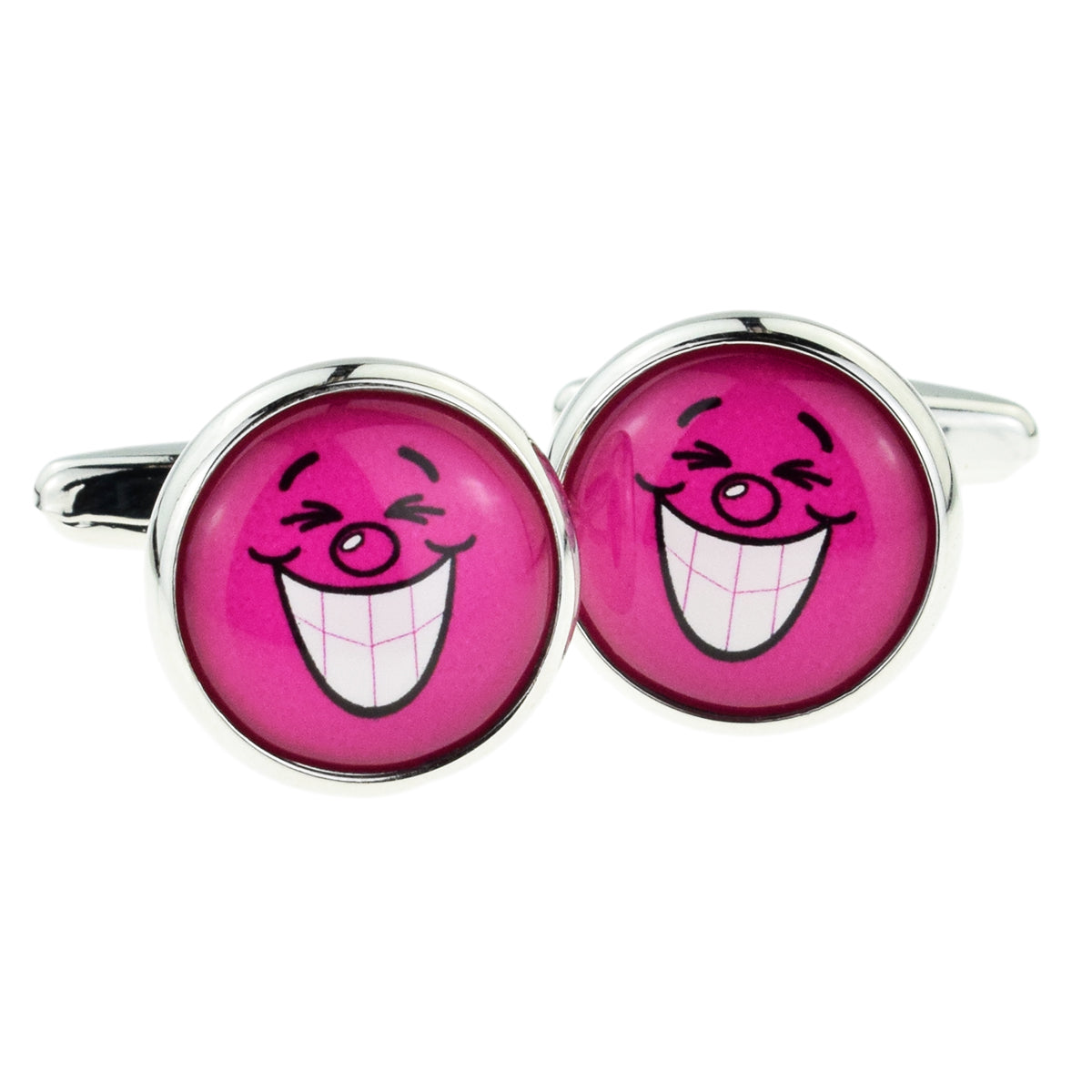Hot Pink Funny Face Cufflinks | Ashton and Finch