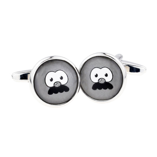 Pale Grey Funny Face Cufflinks | Ashton and Finch