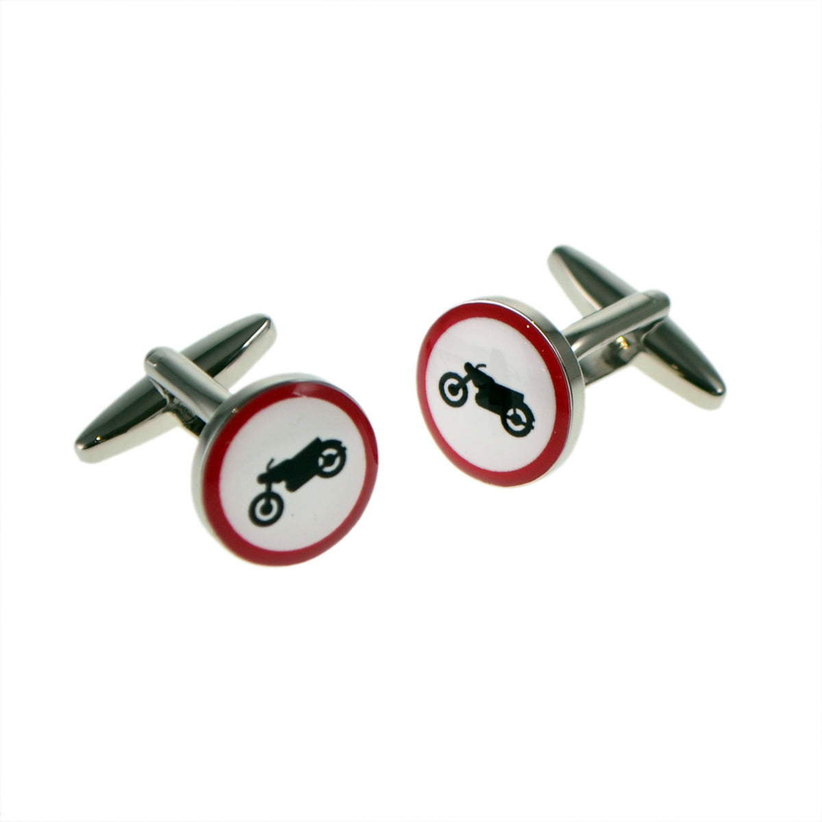 Road Sign Beware Motorbikes Cufflinks | Ashton and Finch