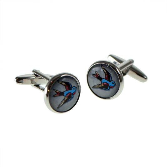 Swallow Tattoo Art Style Cufflinks | Ashton and Finch