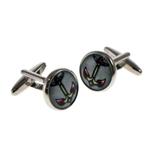 Anchor Tattoo Art Style Cufflinks | Ashton and Finch