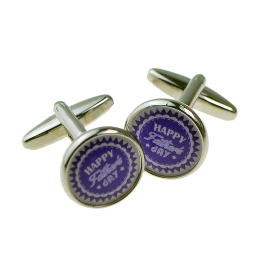 Round Fathers Day Design Cufflinks | Ashton and Finch