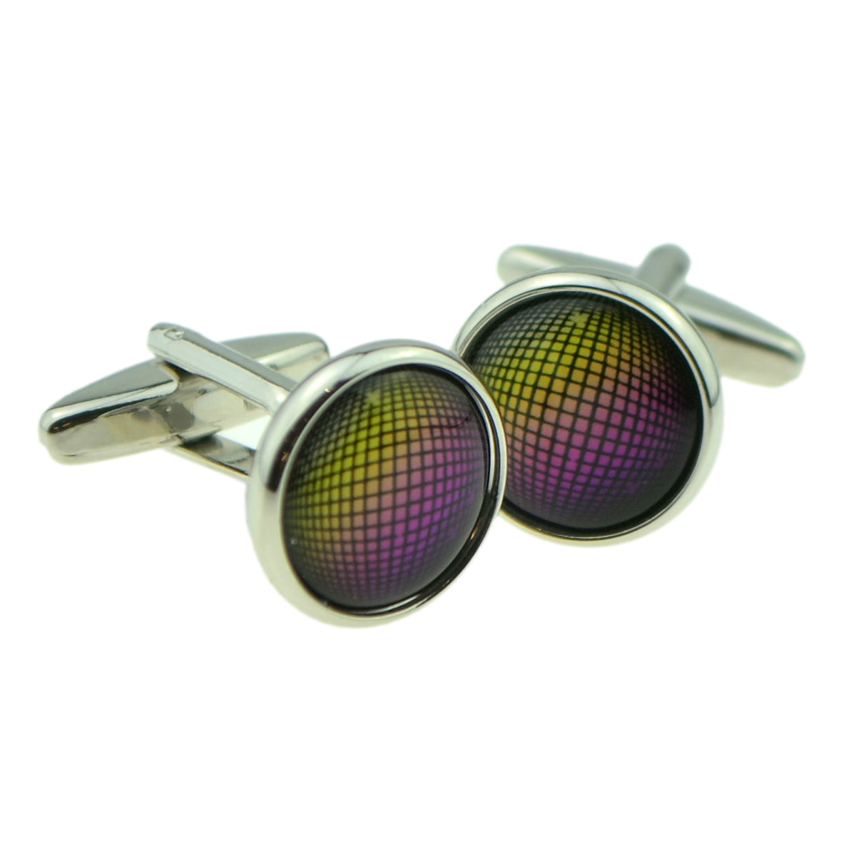 Multicoloured Gridded Globe Cufflinks | Ashton and Finch