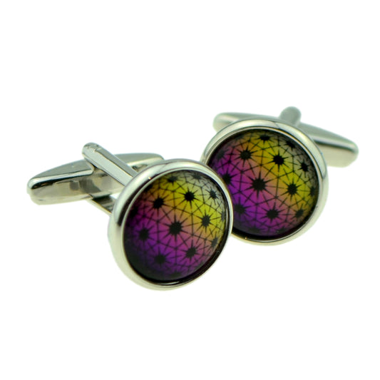 Multicoloured Hexagon Design Cufflinks | Ashton and Finch