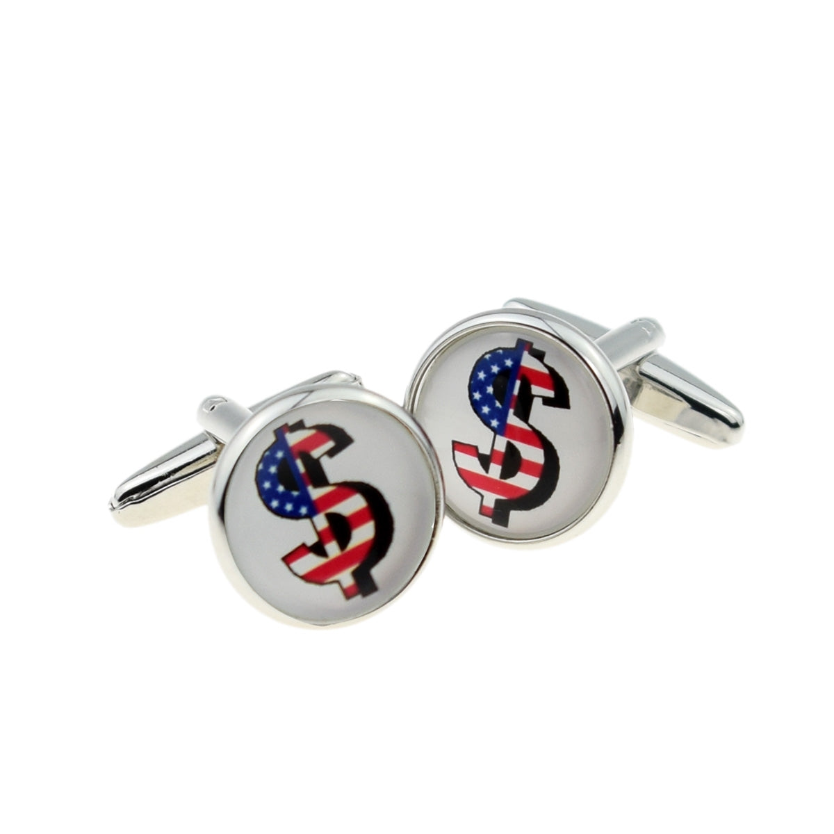 Stars & Stripes Dollar Sign Round Cufflinks | Ashton and Finch
