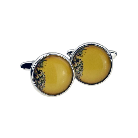 Yellow Pineapple Design Cufflinks | Ashton and Finch