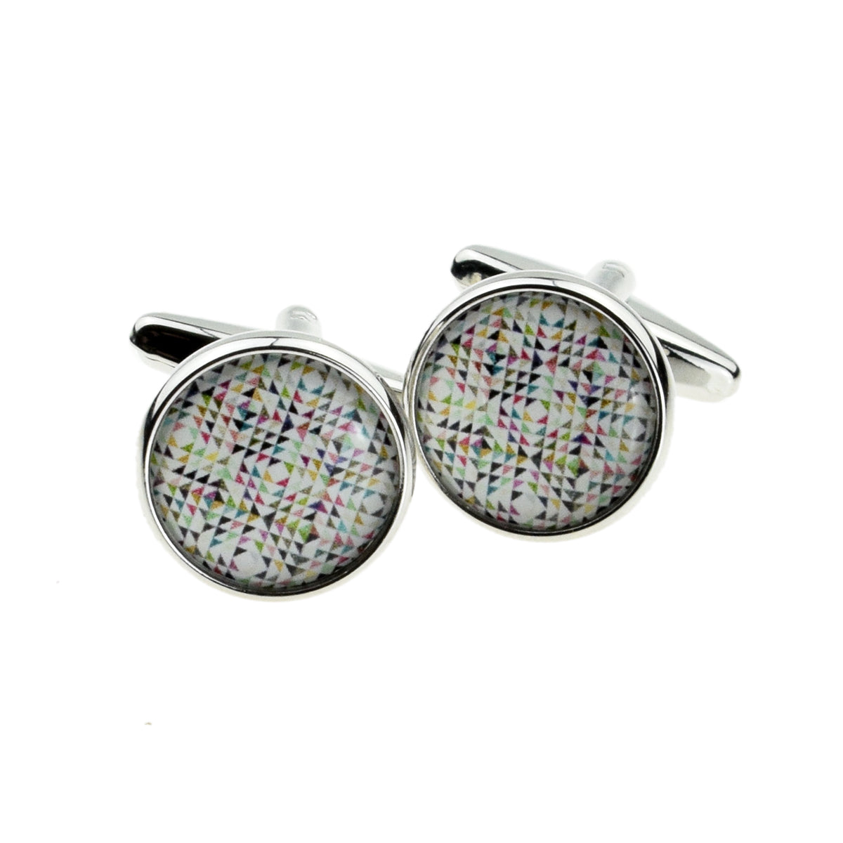 Kaleidoscope Design Round Cufflinks | Ashton and Finch