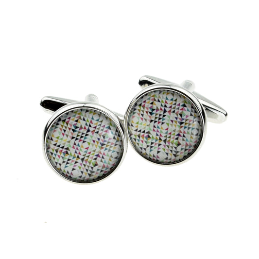 Kaleidoscope Design Round Cufflinks | Ashton and Finch