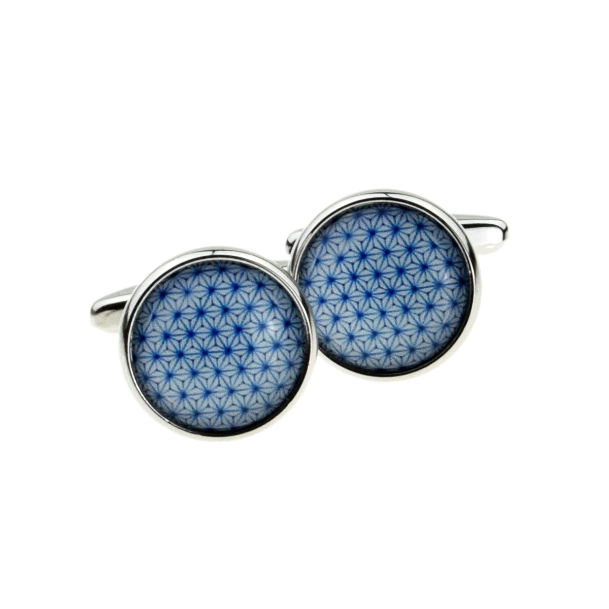 Repeating Floral Pattern Round Cufflinks | Ashton and Finch