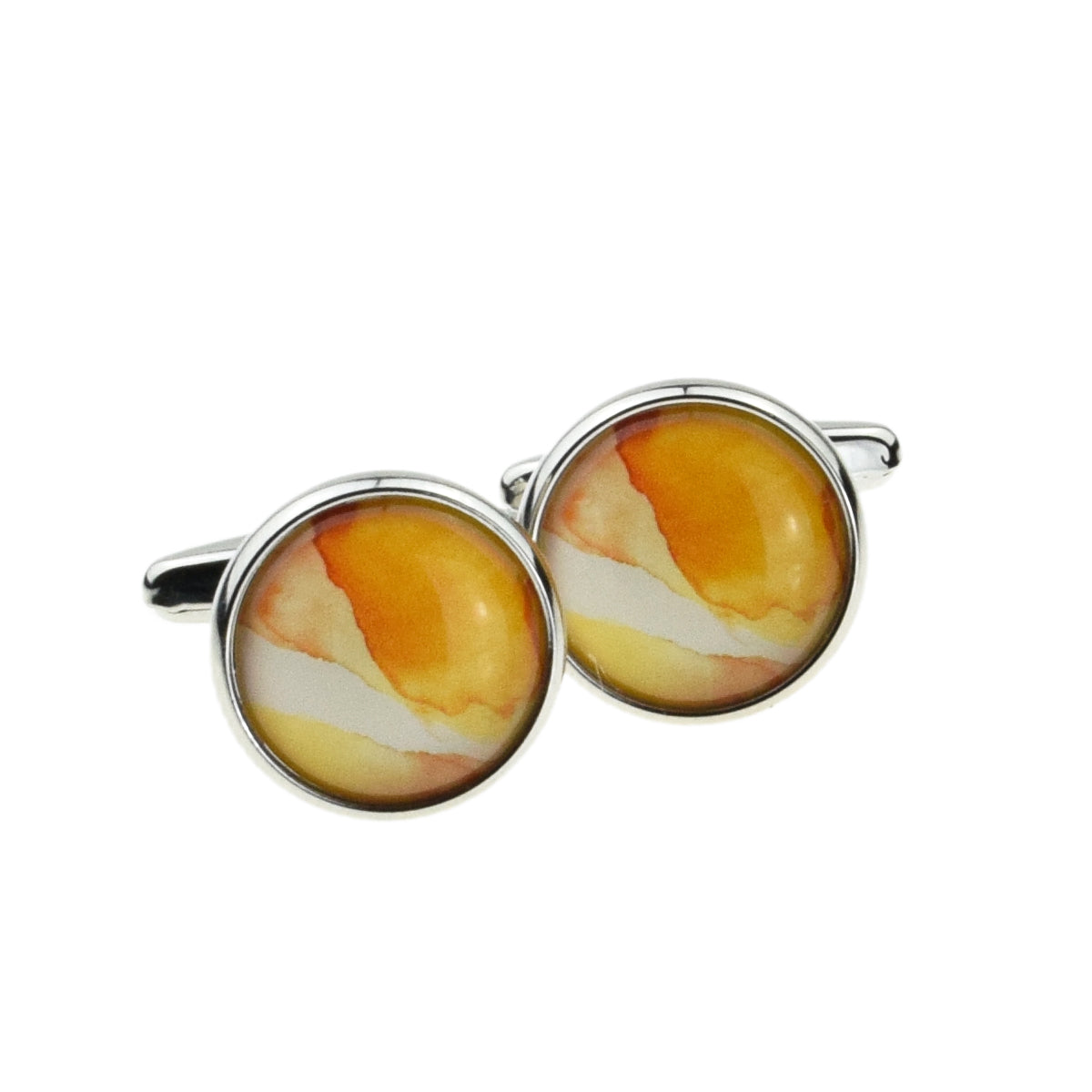 Yellow Marble Style Cufflinks | Ashton and Finch