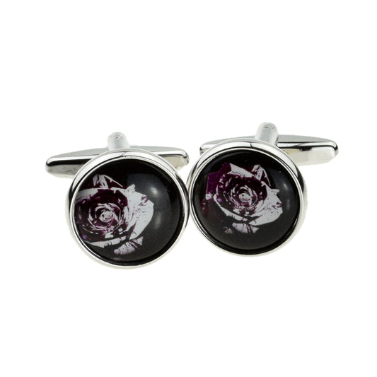 Black Rose Design Cufflinks | Ashton and Finch