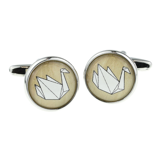 Origami Swan Design Cufflinks | Ashton and Finch