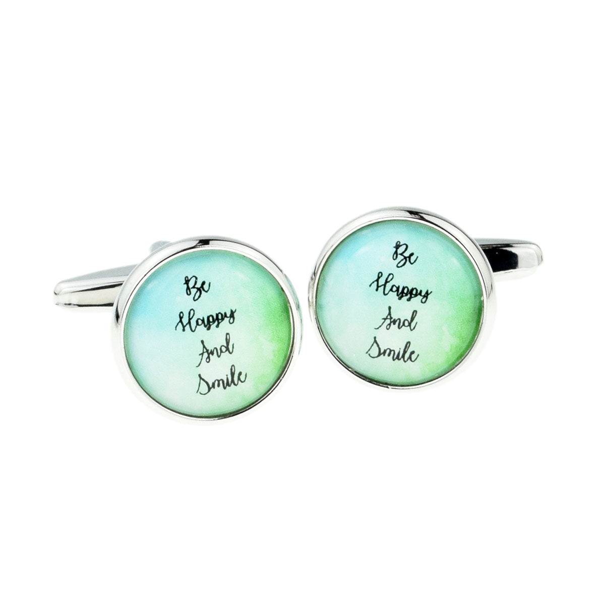 Be Happy & Smile Round Cufflinks | Ashton and Finch
