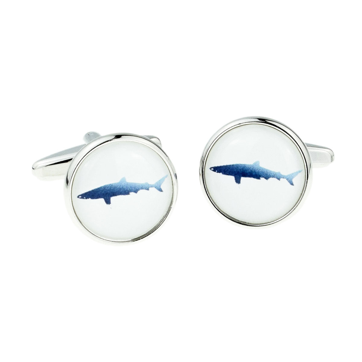 Shark on White Background Cufflinks | Ashton and Finch