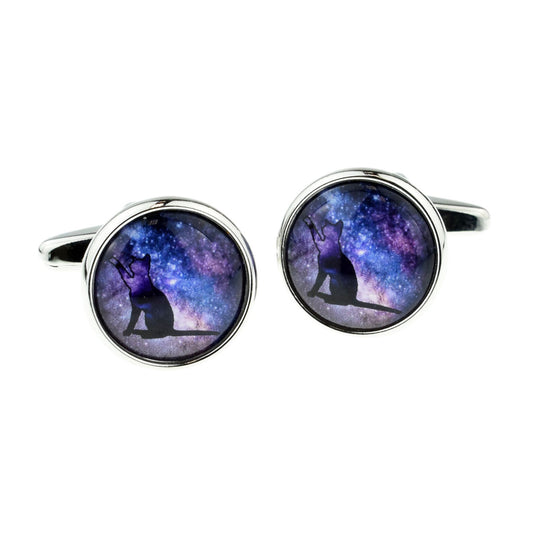 Ethereal Cat Amongst the Stars Design Cufflinks | Ashton and Finch