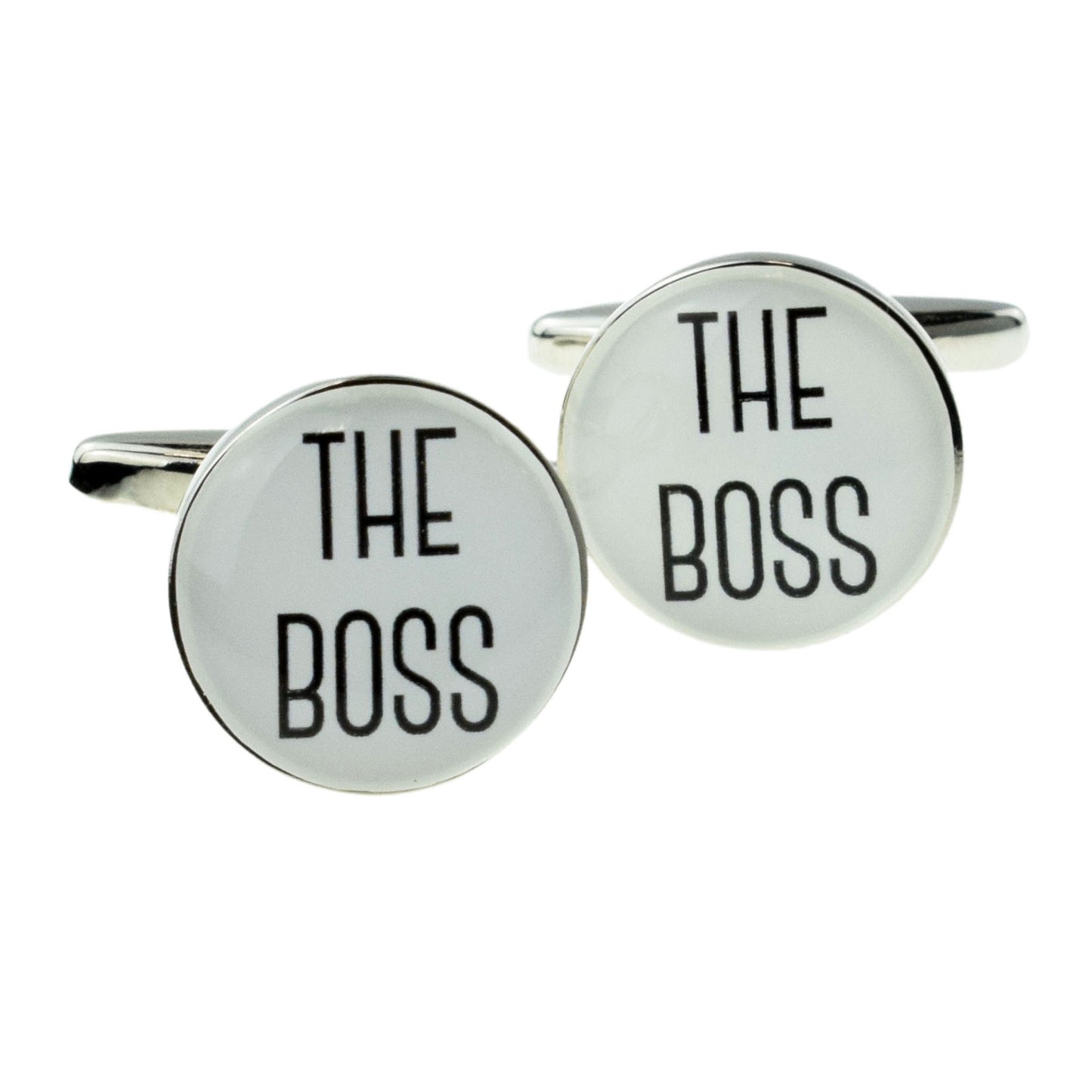 White Round The Boss Cufflinks | Ashton and Finch