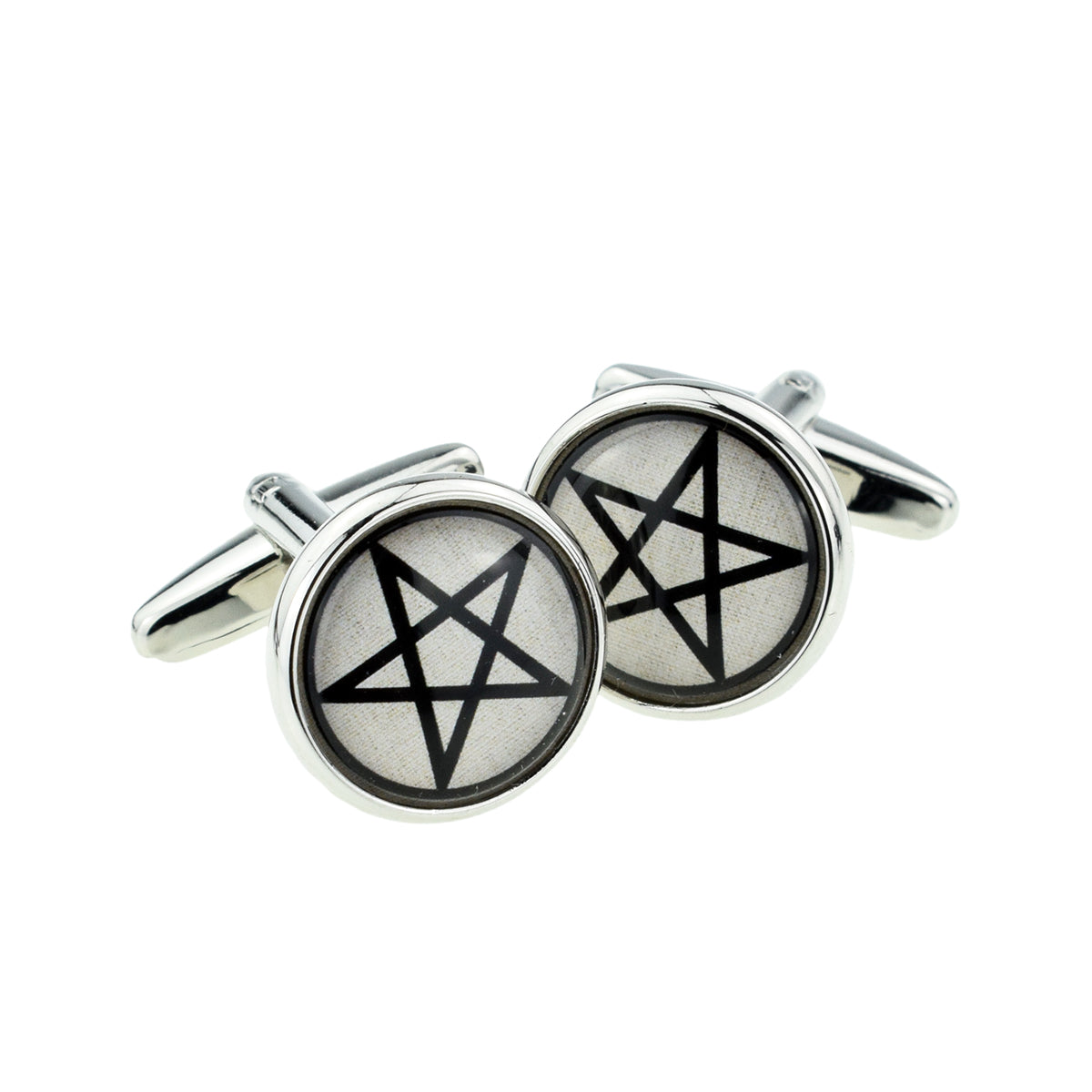 Pentagram Design Round Cufflinks | Ashton and Finch