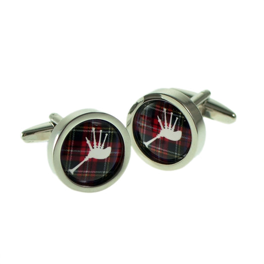 Royal Stewart Bagpipe Design CUfflinks | Ashton and Finch
