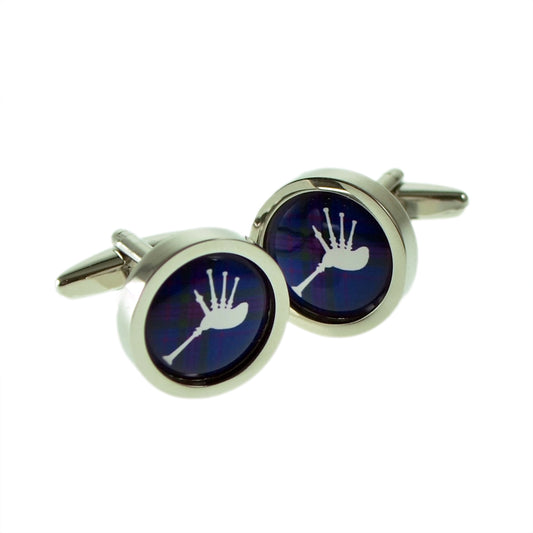Spirit of Scotland Tartan Bagpipe Design Cufflinks | Ashton and Finch