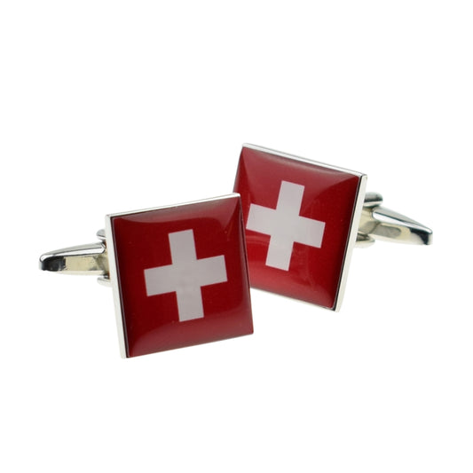 Switzerland Flag Cufflinks | Ashton and Finch