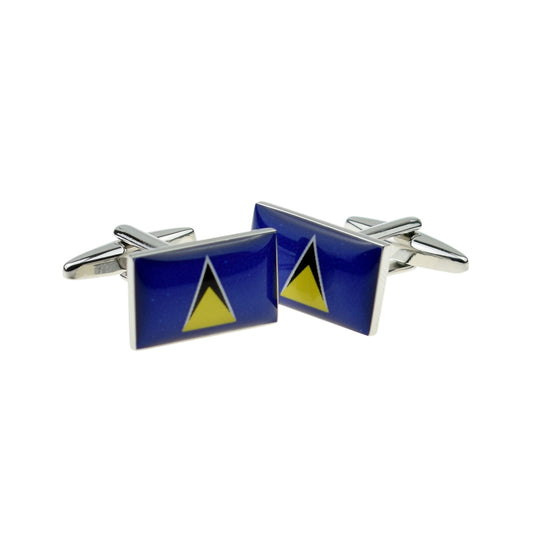 St Lucia Flag Cufflinks | Ashton and Finch