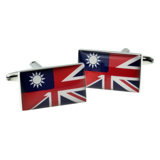 Mixed Flag Taiwan and Union Jack Cufflinks | Ashton and Finch