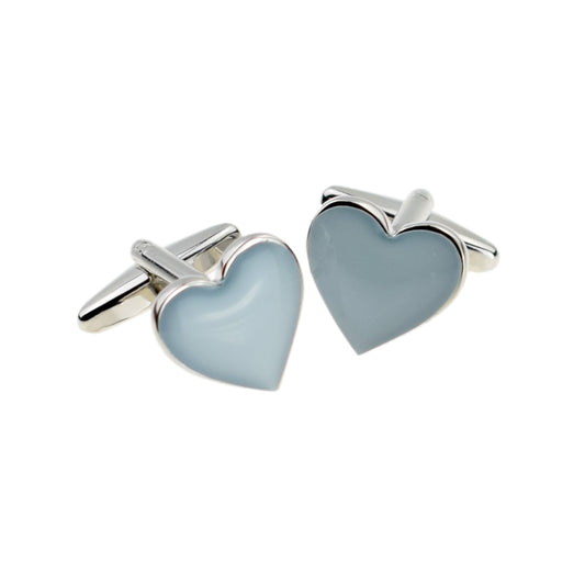Pale Blue Love Heart Cufflinks | Ashton and Finch