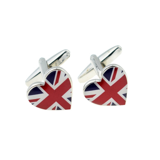 Union Jack Heart Design Cufflinks | Ashton and Finch